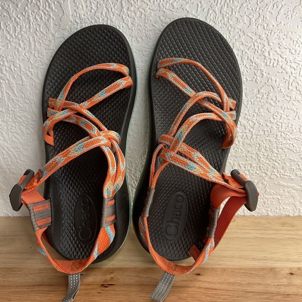 Chaco womens 4 Z Cloud X2 Orange&Multi‎ Strappy Sport Hiking Vibram Sole Sandals